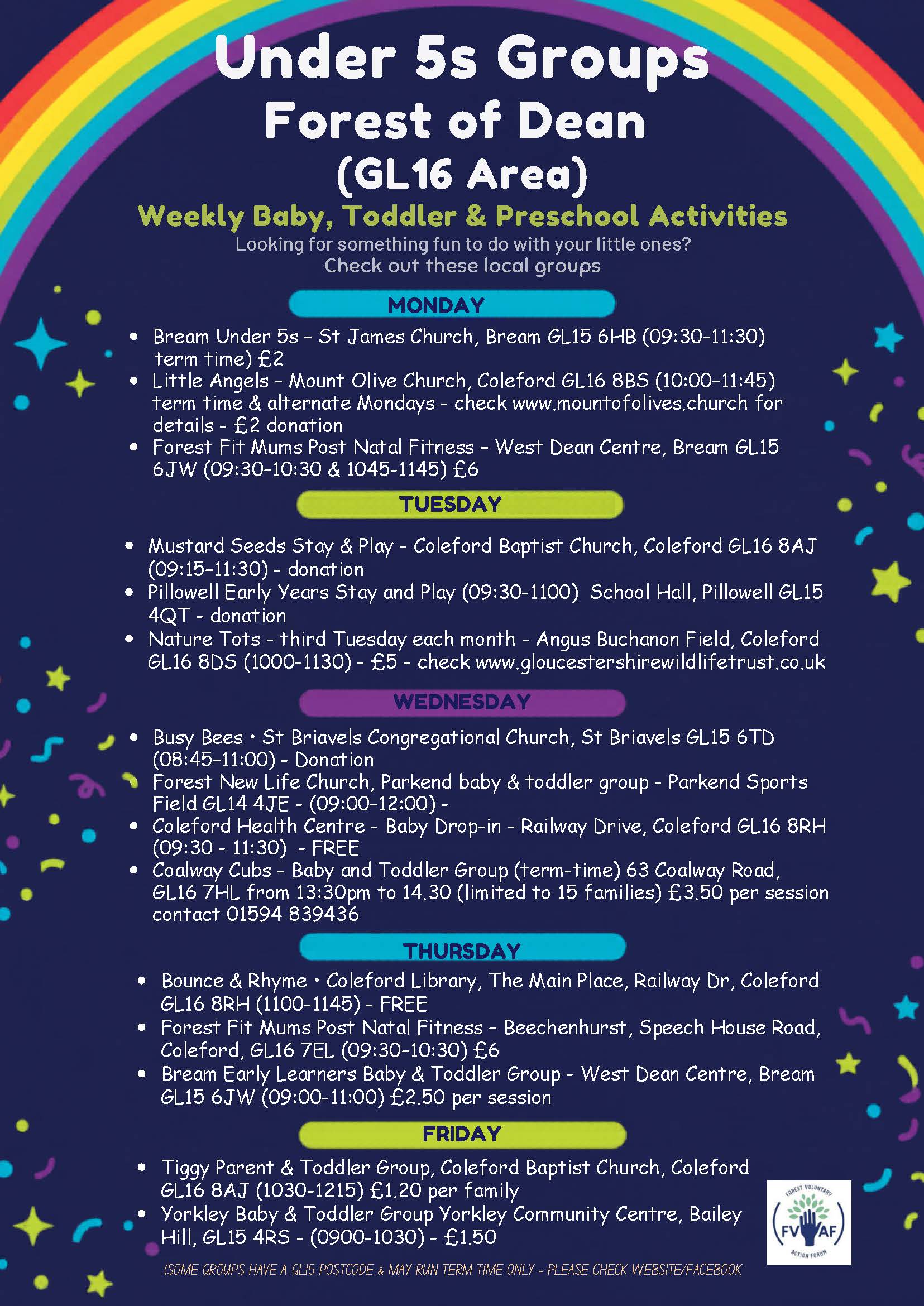 FVAF Under 5s Groups Forest of Dean GL16 Area